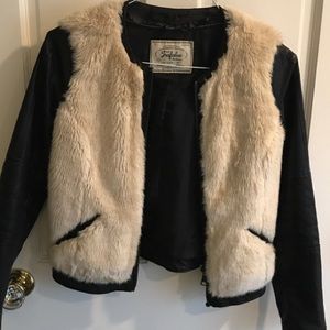 Leather wool jacket women’s size small